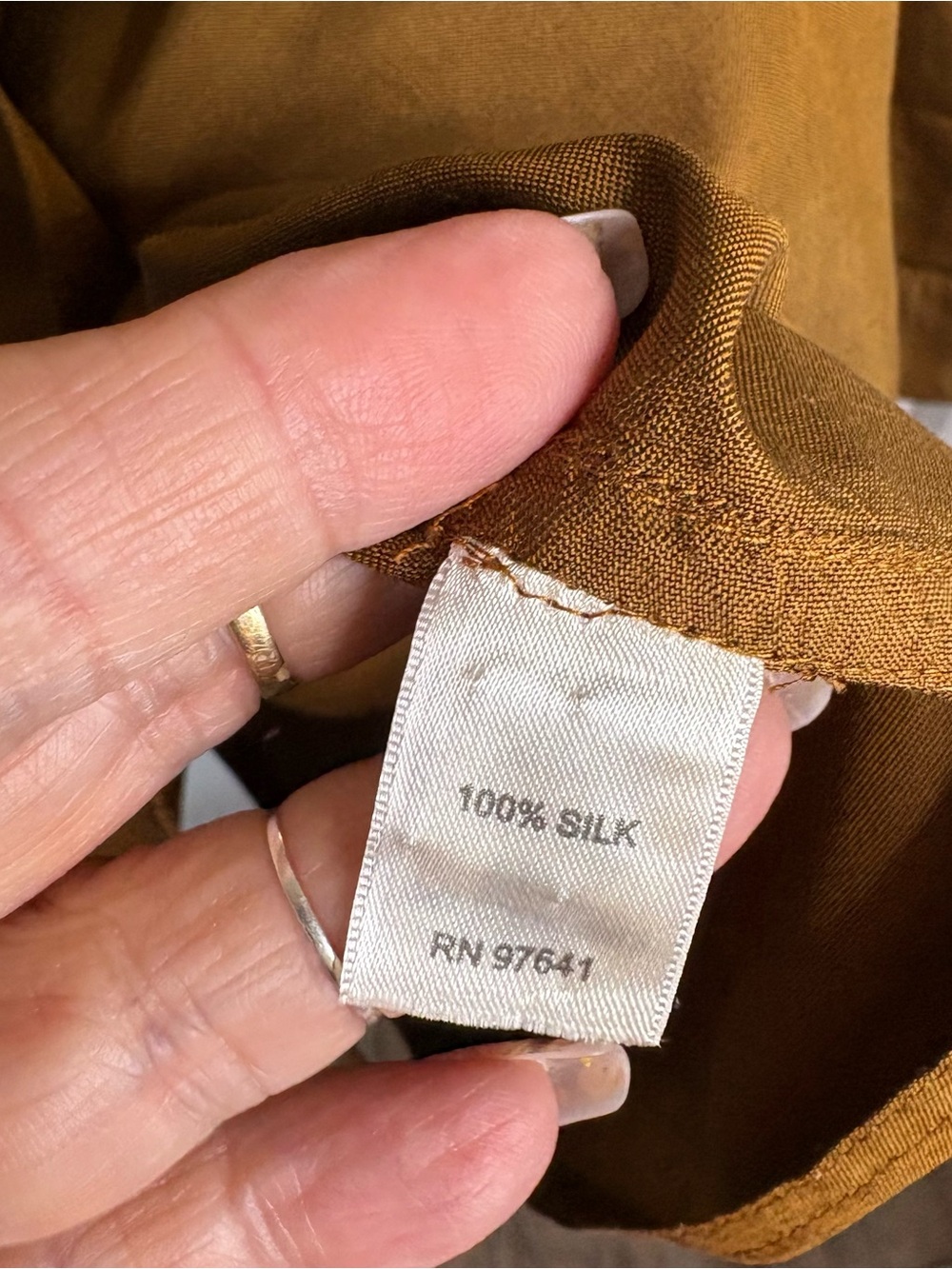 J. Jill Silk Button Front Jacket Bronze XL Pockets Mid-Length Vintage Lagenlook - Picture 7 of 10